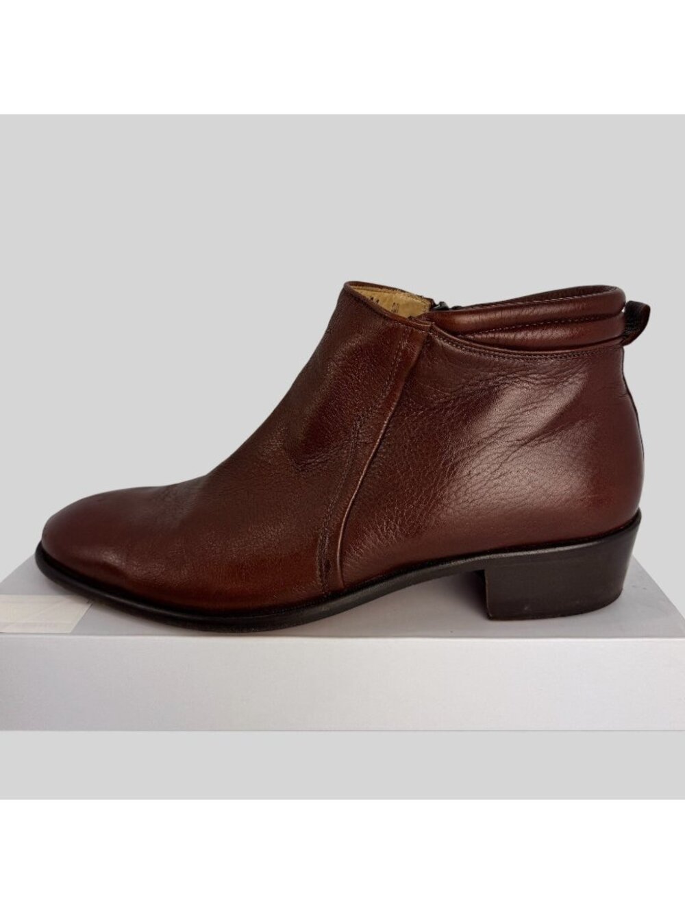 Daniele Ferradini Boots Mens Size 11 Brown Leather Ankle Side Zip Made In Italy